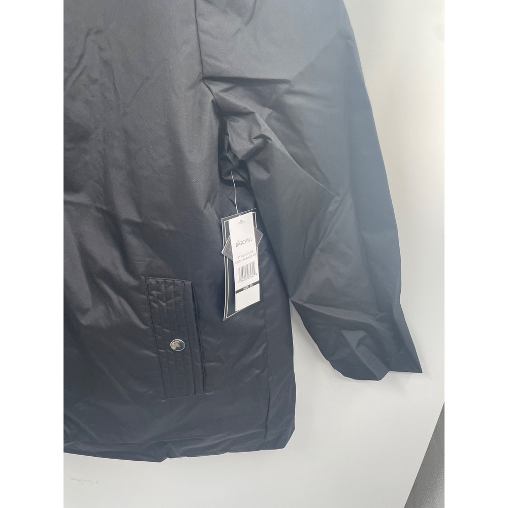 Big Chill Rain Jacket Womens 2X Plus Black Lightweight Waterproof Hooded NWT - Picture 8 of 16